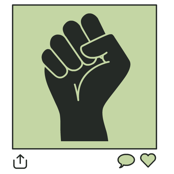 他在Instagram上展示了一个社会正义的拳头